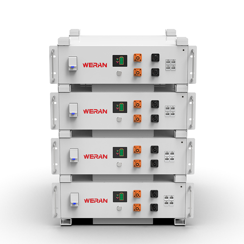 WERAN WRL-48100RW 51,2V 100Ah LiFePO4-rackbatteri (5,12kWh) – 8000 cykler, CAN/RS485, stapelbar hem ESS