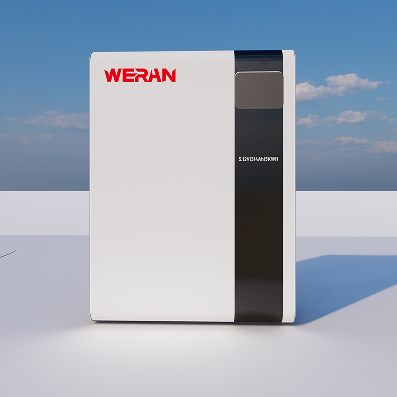 WERAN 51,2V 100Ah 5,12kWh Väggmonterat LiFePO4-batteri för lagring av solenergi i bostäder